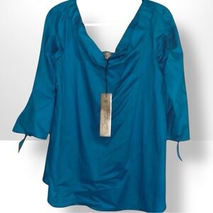 NWT:DG2 By Diane Gilman Teal Top